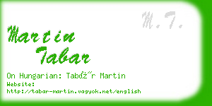 martin tabar business card